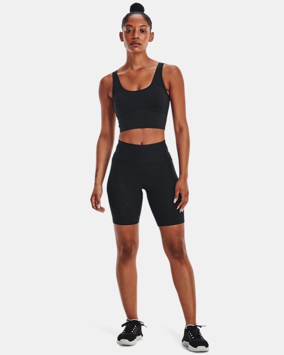 Women's UA Meridian Jacquard Bike Shorts in Black image number 2